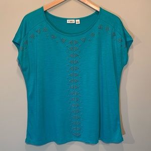 Cato Turquoise Studded Top